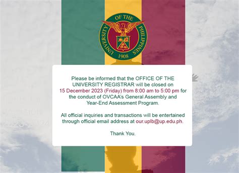 uplb university registrar|The Office of .